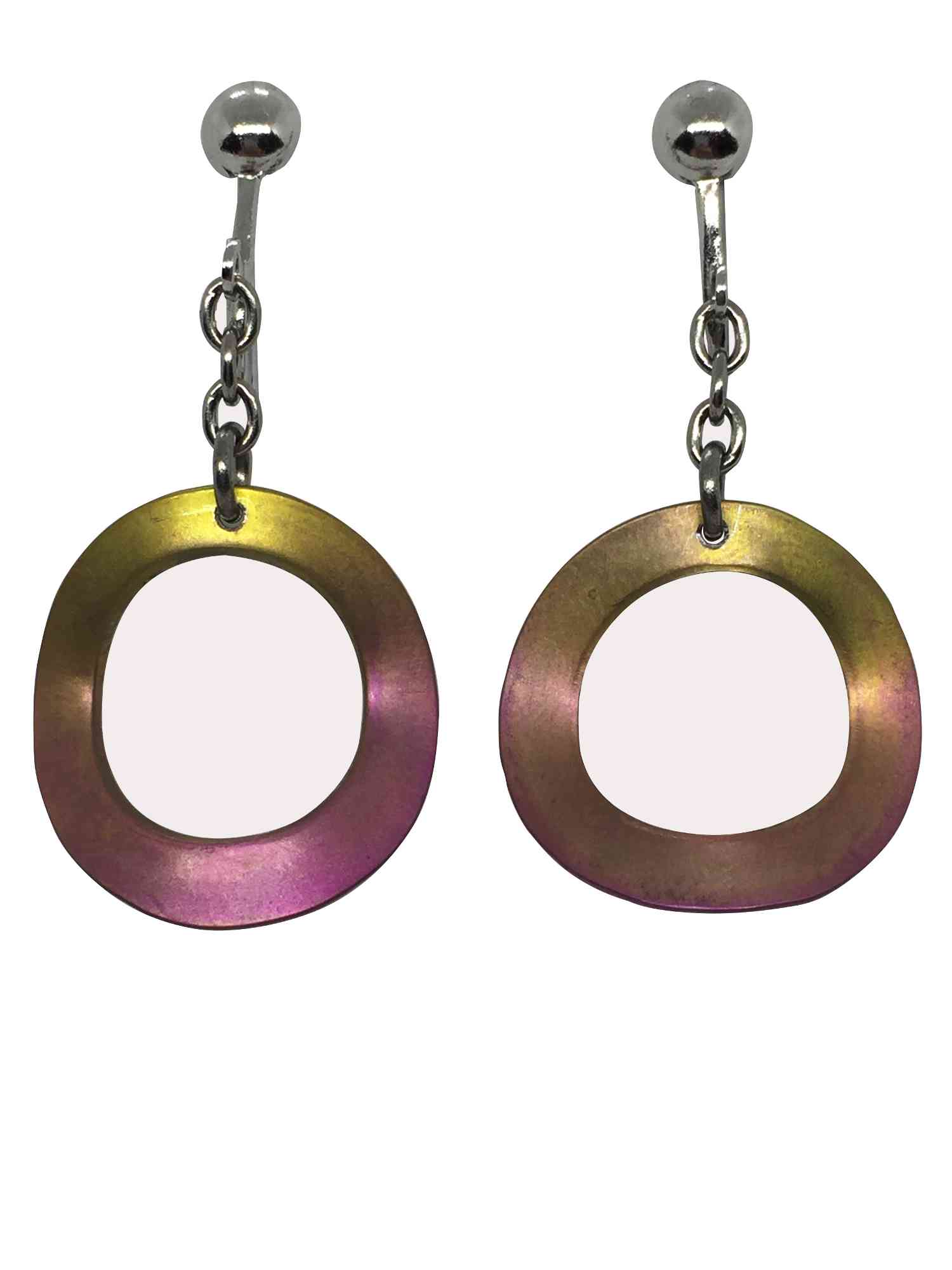 titanium earrings pink ring 1
